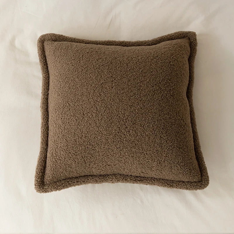 Funda de Cojín Bouclé de Borrega Sintética 45 x 45 cm