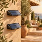 Luces Solares para Barda y Muro, Paquete de 2, Luz Cálida — ambientado en casa