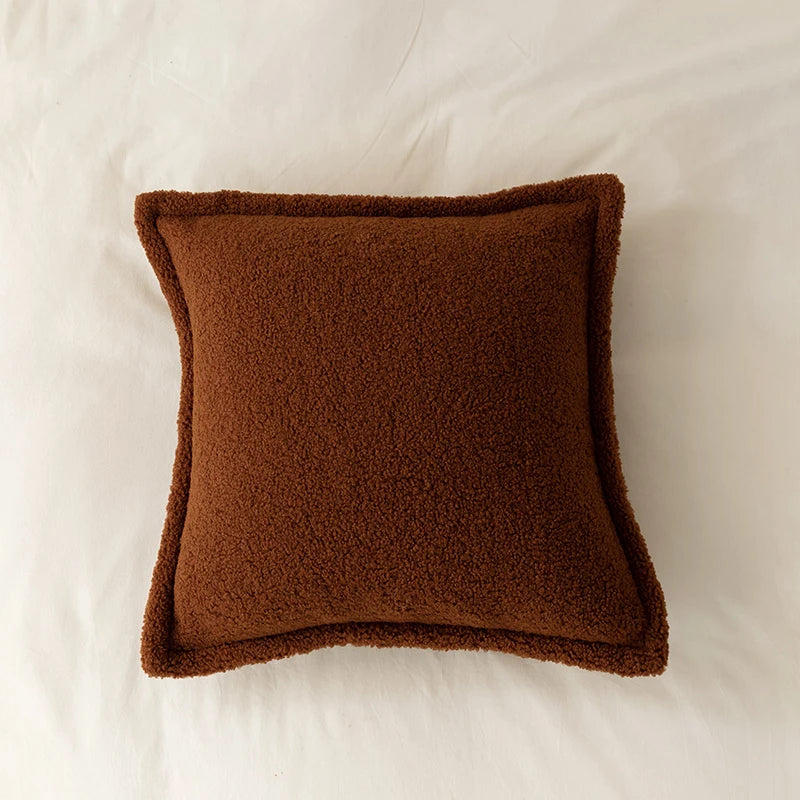 Funda de Cojín Bouclé de Borrega Sintética 45 x 45 cm