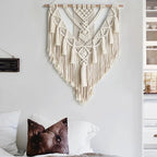 Tapiz de Macramé Tejido a Mano para Pared, Estilo Boho, 50 x 70 cm