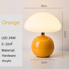 Lámpara de Mesa de Cerámica en Forma de Hongo, Luz LED
