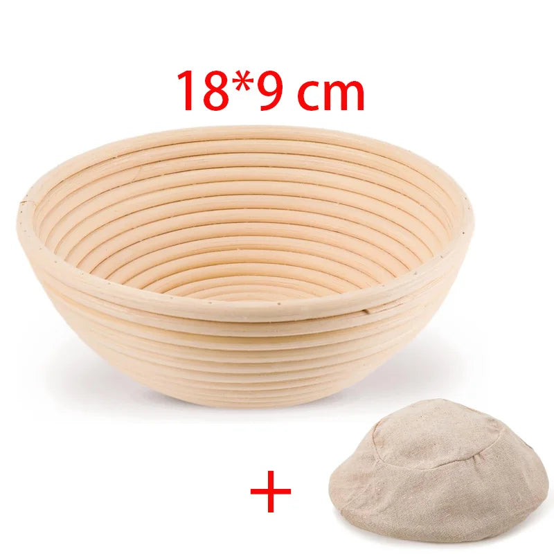 Canasta de Ratán para Fermentar Pan (Banneton) con Funda de Tela