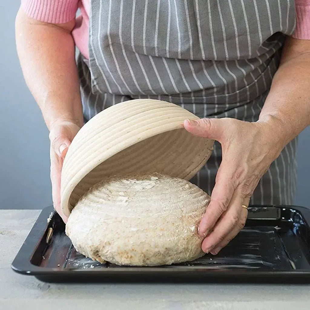 Canasta de Ratán para Fermentar Pan (Banneton) con Funda de Tela