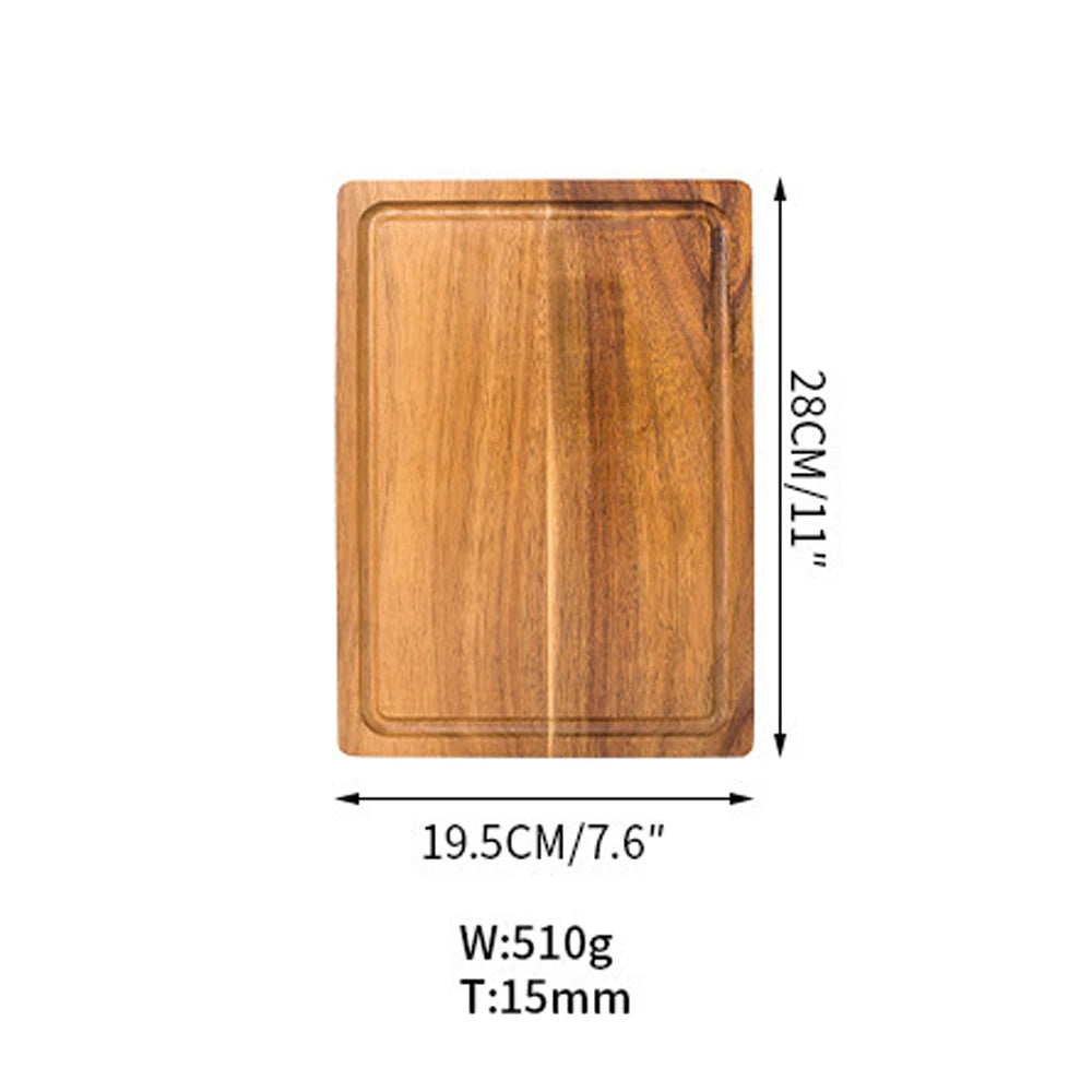 Tabla para Picar de Madera de Acacia Gruesa, Grande