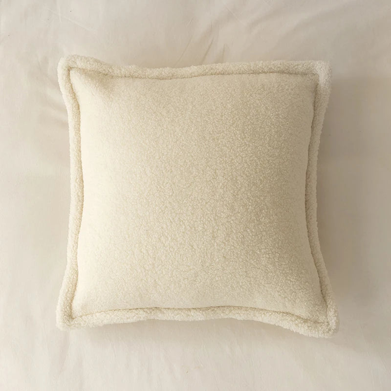 Funda de Cojín Bouclé de Borrega Sintética 45 x 45 cm