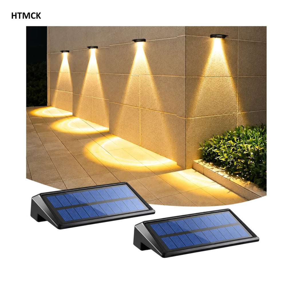 Luces Solares para Barda y Muro, Paquete de 2, Luz Cálida