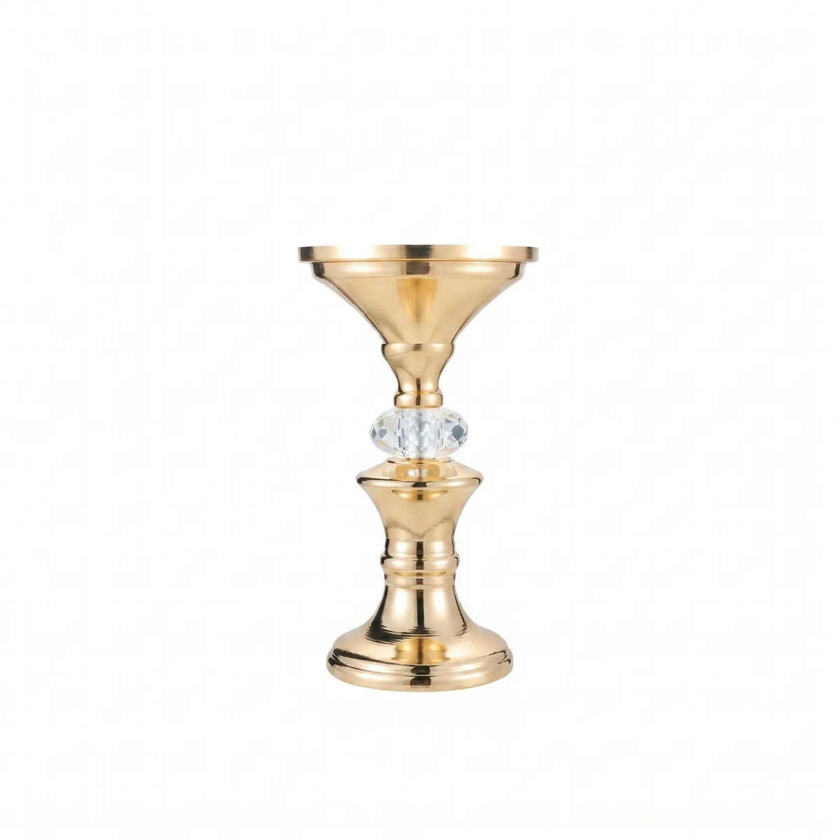 Candelabros de Metal Dorado y Cristal para Velas de Pilar