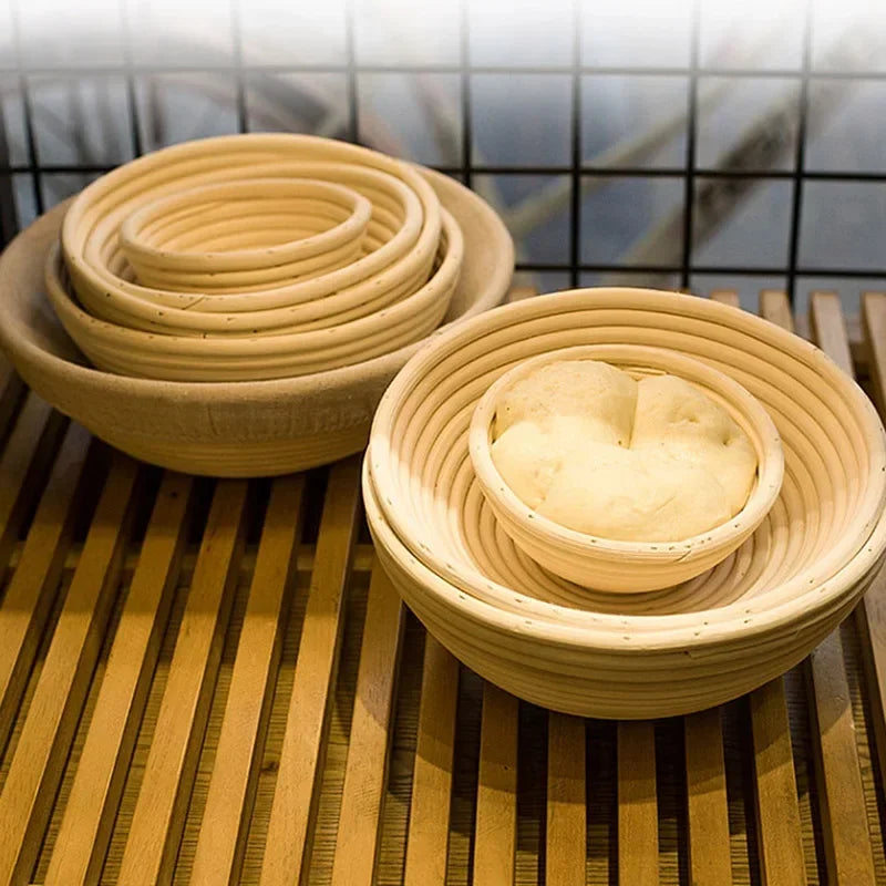 Canasta de Ratán para Fermentar Pan (Banneton) con Funda de Tela