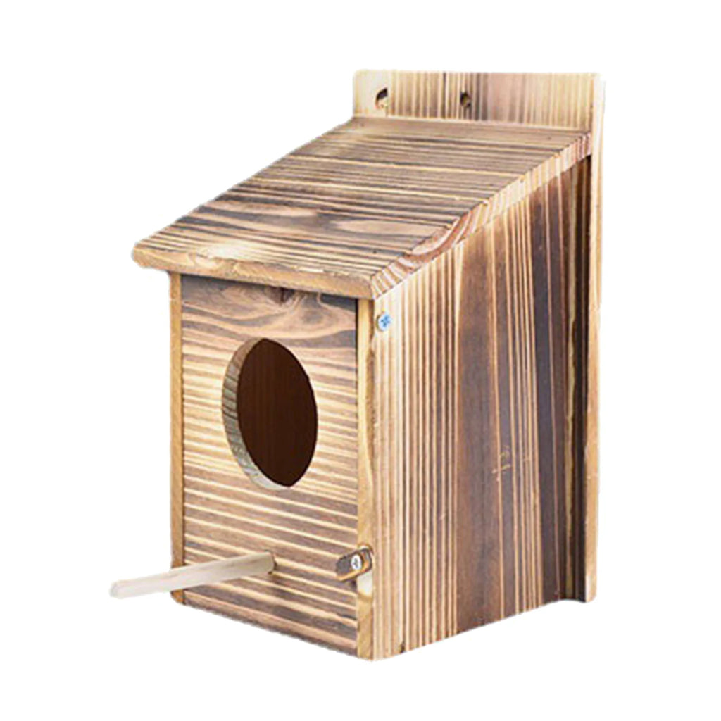 Casa para Pájaros de Madera Natural para Colgar en Jardín y Terraza