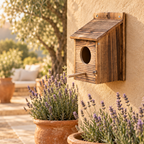 Casa para Pájaros de Madera Natural para Colgar — ambientado en casa