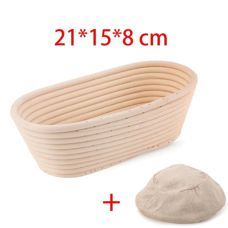 Canasta de Ratán para Fermentar Pan (Banneton) con Funda de Tela