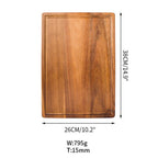 Tabla para Picar de Madera de Acacia Gruesa, Grande