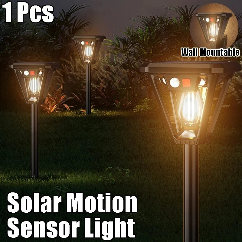 Lámpara Solar 2 en 1 con Sensor de Movimiento para Jardín y Muro