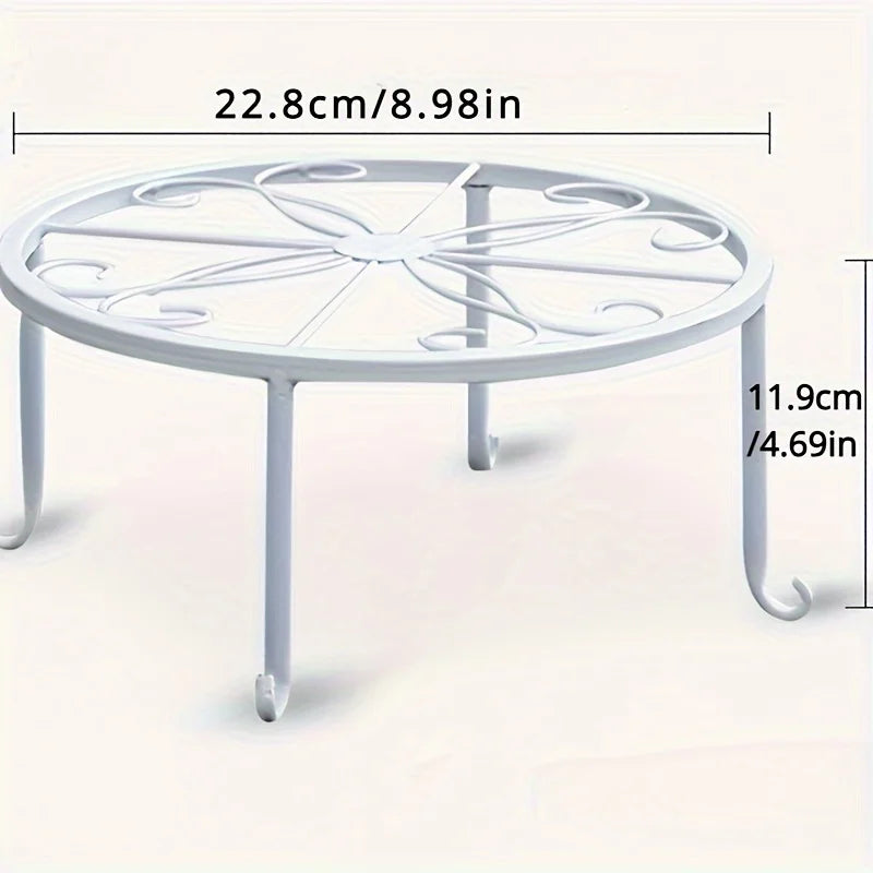 Base para Macetas de Hierro Forjado, Set de 2, Blanco o Negro