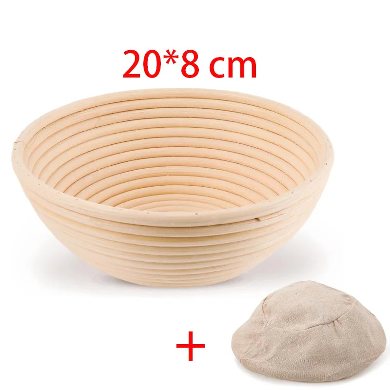 Canasta de Ratán para Fermentar Pan (Banneton) con Funda de Tela