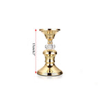 Candelabros de Metal Dorado y Cristal para Velas de Pilar
