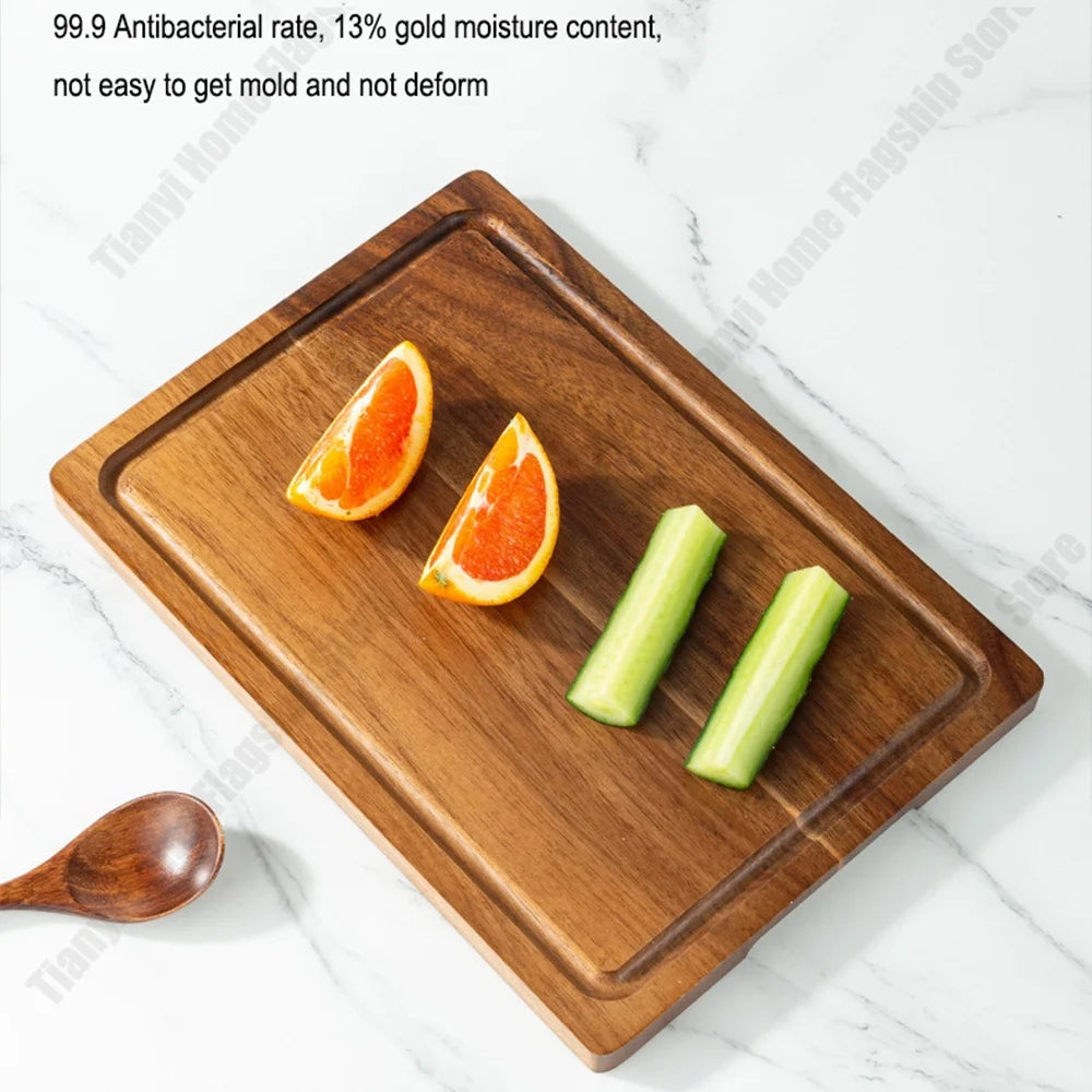 Tabla para Picar de Madera de Acacia Gruesa, Grande