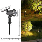 Reflectores Solares LED para Jardín, Luz Cálida, Paquete de 2 o 4
