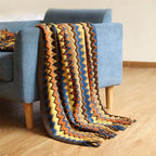 Manta Tejida con Borlas Estilo Bohemio para Sofá y Cama