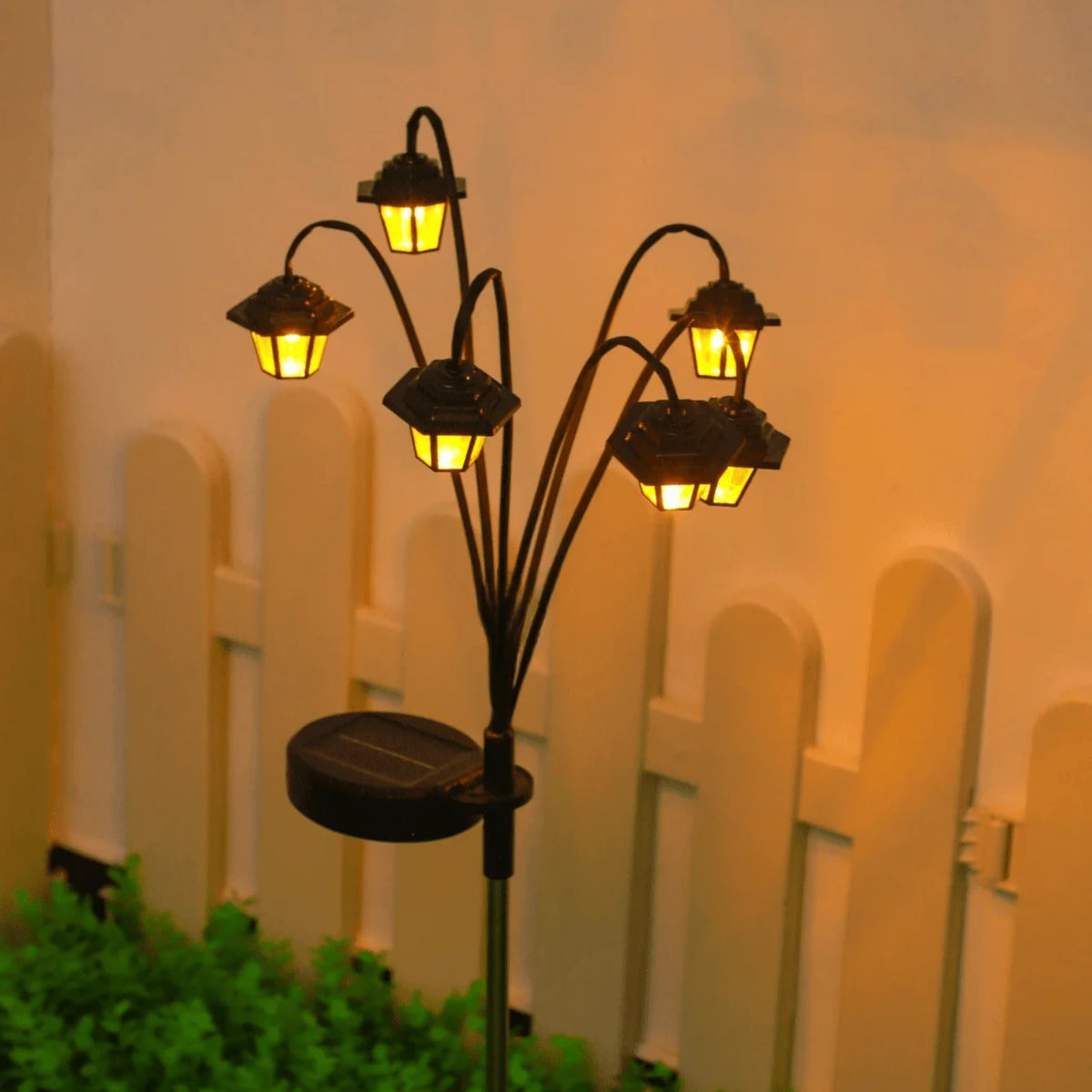 Farol Solar Estilo Retro para Jardín y Patio, Luz Cálida