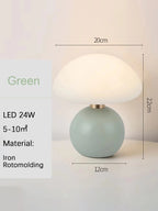Lámpara de Mesa de Cerámica en Forma de Hongo, Luz LED