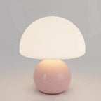 Lámpara de Mesa de Cerámica en Forma de Hongo, Luz LED