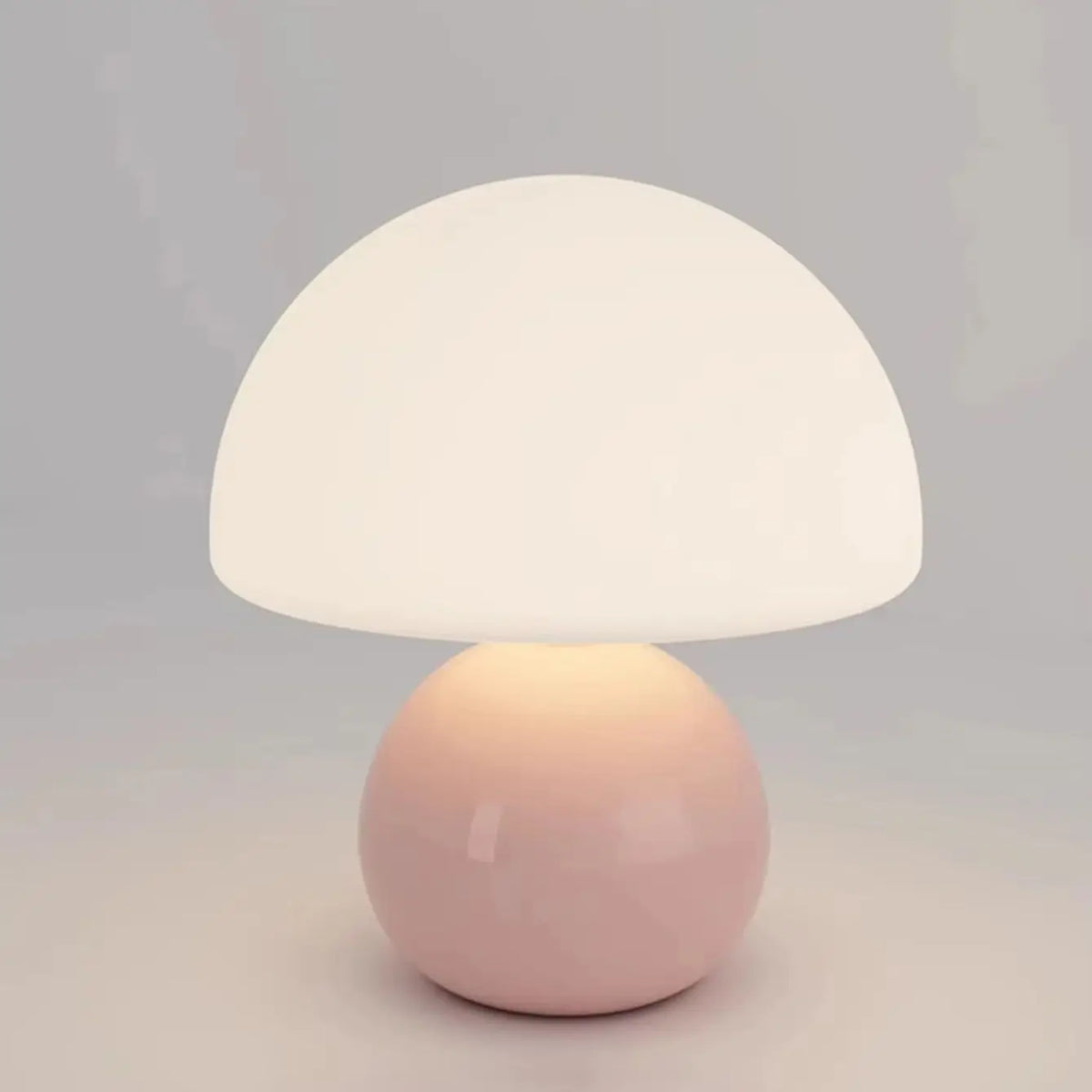 Lámpara de Mesa de Cerámica en Forma de Hongo, Luz LED