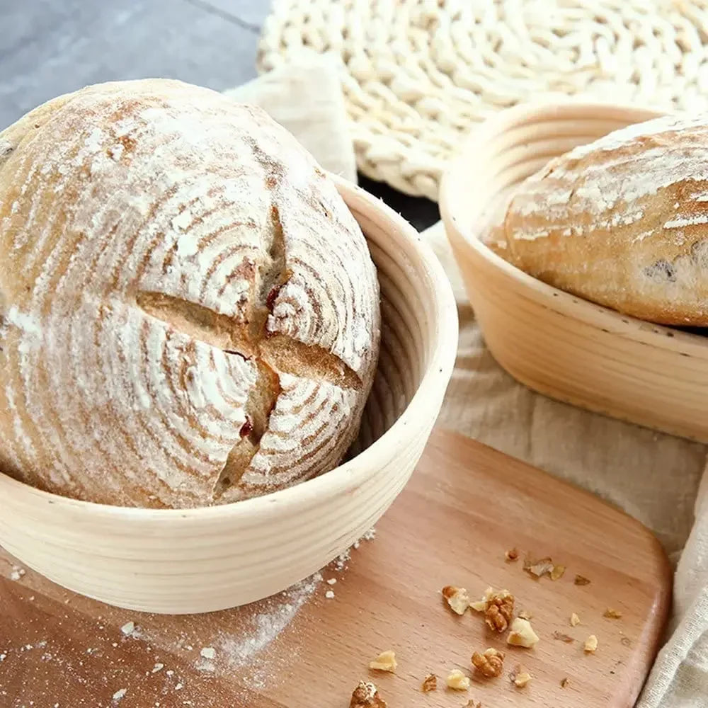 Canasta de Ratán para Fermentar Pan (Banneton) con Funda de Tela