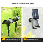Reflectores Solares LED para Jardín, Luz Cálida, Paquete de 2 o 4
