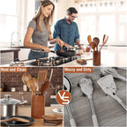 Juego de 10 Utensilios de Cocina de Madera de Teca Natural