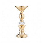 Candelabros de Metal Dorado y Cristal para Velas de Pilar