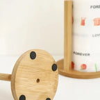 Porta Rollo de Cocina de Bambú con Base Antiderrapante