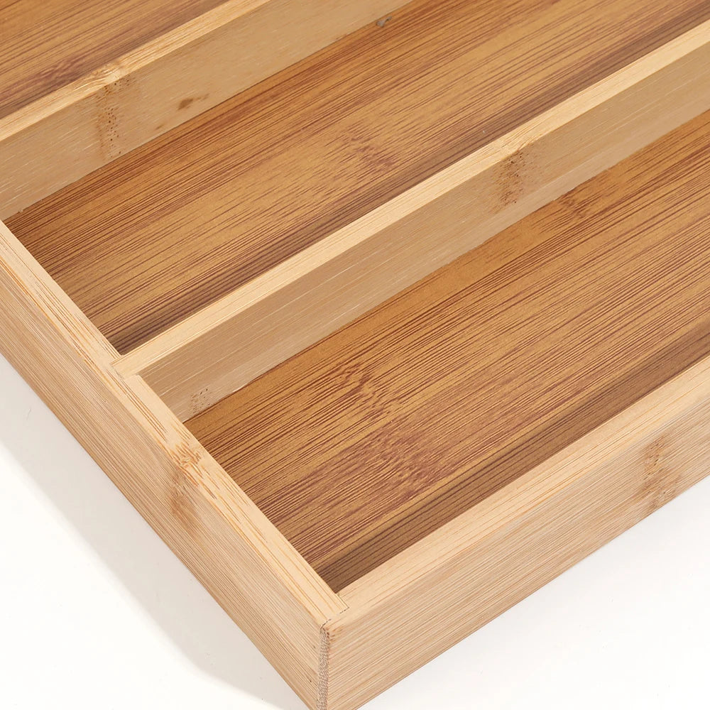 Organizador de Cubiertos de Bambú para Cajón de Cocina