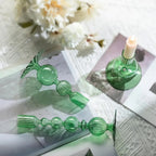 Set de 3 Candelabros de Cristal Ondulados para Velas Cónicas