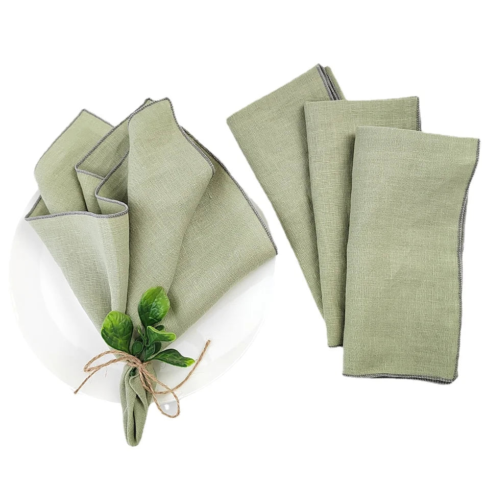 Servilletas de Lino 100% Puro, Set de 4, 40 x 40 cm