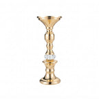 Candelabros de Metal Dorado y Cristal para Velas de Pilar