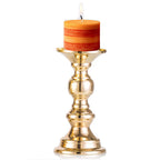 Candelabros de Metal Dorado y Cristal para Velas de Pilar