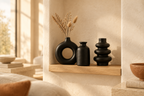 Set de 3 Jarrones de Cerámica Estilo Bohemio — ambientado en casa