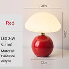Lámpara de Mesa de Cerámica en Forma de Hongo, Luz LED