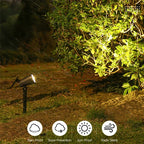 Reflectores Solares LED para Jardín, Luz Cálida, Paquete de 2 o 4