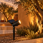 Reflectores Solares LED para Jardín, Luz Cálida